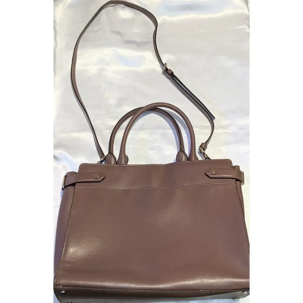 Kate Spade New York Staci Large Satchel Bag Dusk Cityscape Saffiano Leather EUC